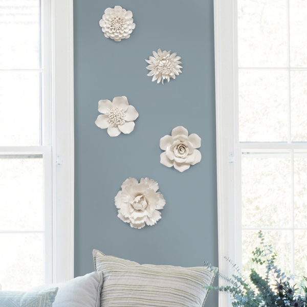 House of Hampton® Klara 5 Piece Ceramic Floral Wall Decor Set & Reviews